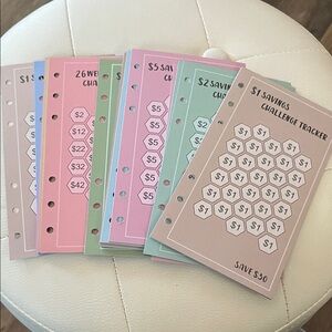 Colorful Savings Challenge Tracker Set